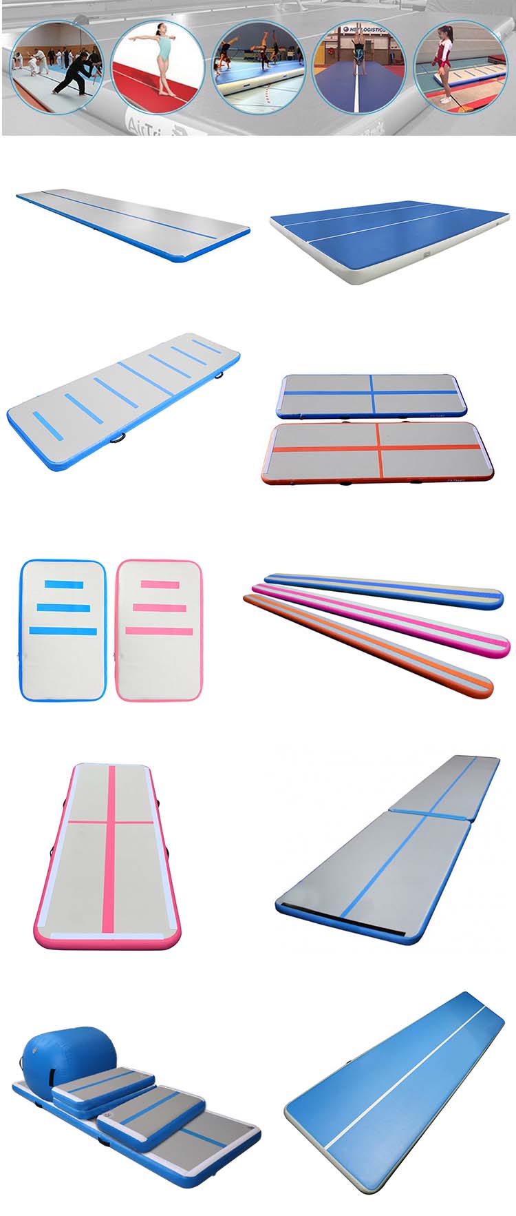 tumble track inflatable air mat for gymnastics