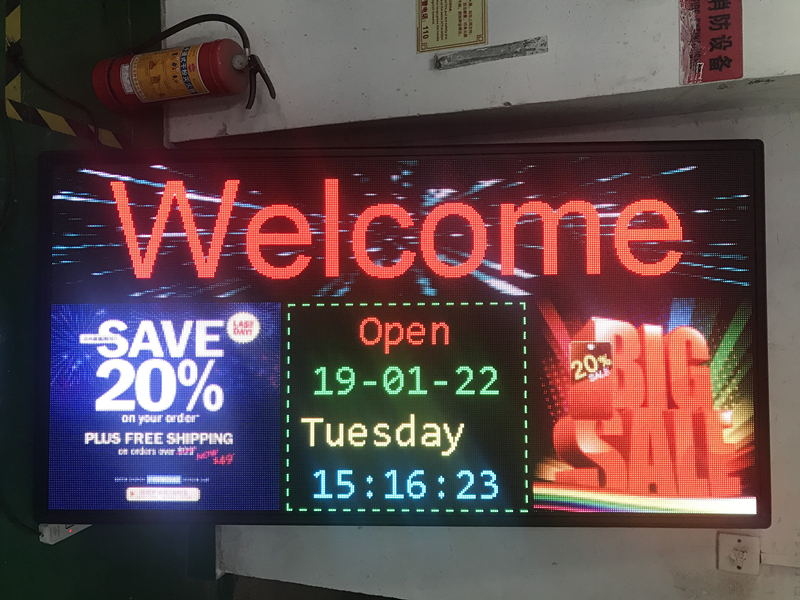 programmable led window scrolling sign