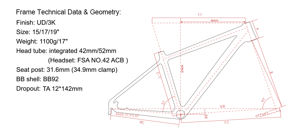 mtb carbon frame