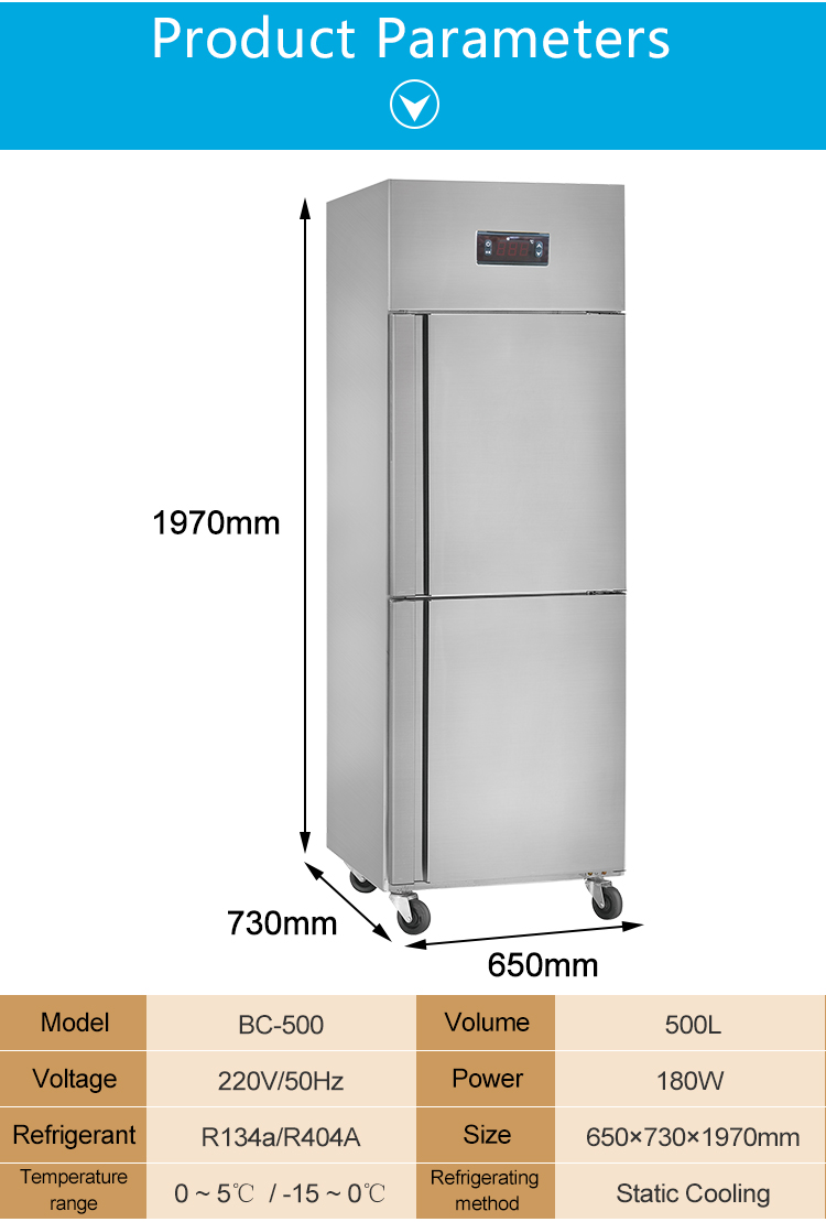 2 door freezer parameter