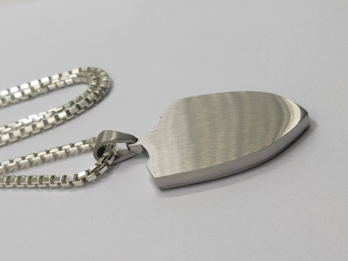 Stainless Steel Two-Tone Gear Shield Pendant Necklace Stainless Steel Two-Tone Gear Shield Pendant Necklace