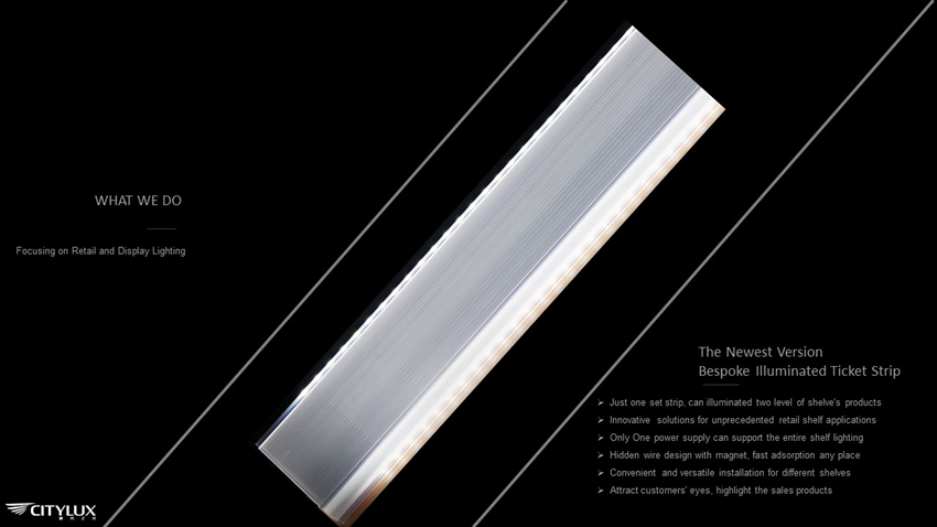 Just one set strip, can illuminated two level of shelve's products