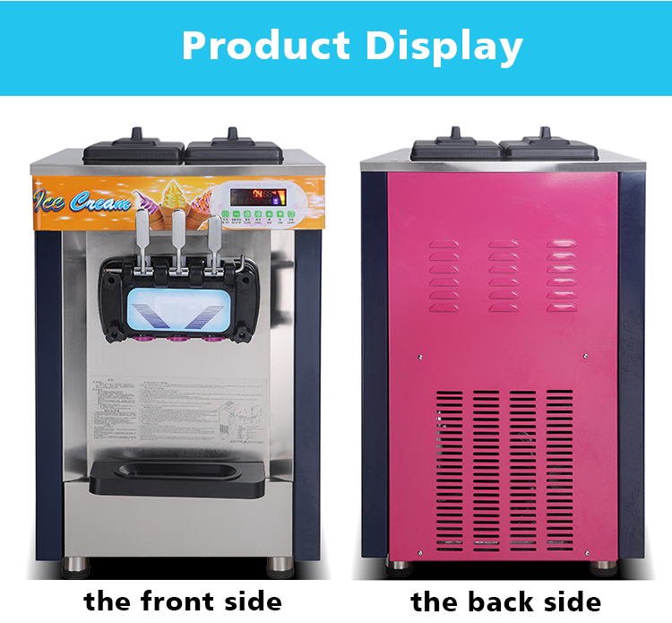 Three color ice cream machine