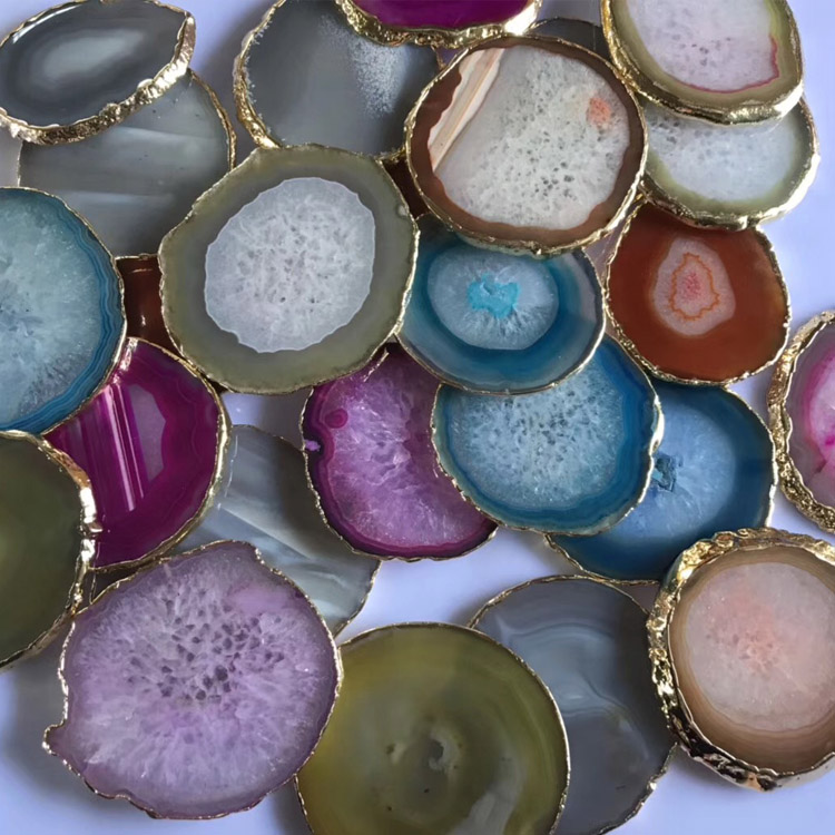 agate coaster gold trim agate coaster gold trim