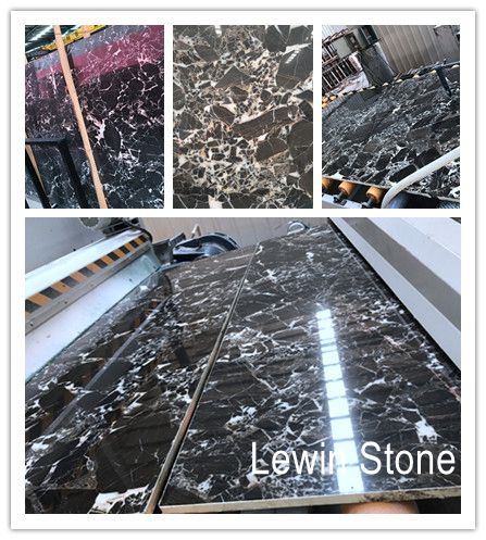 Snow emperador polished marble slab