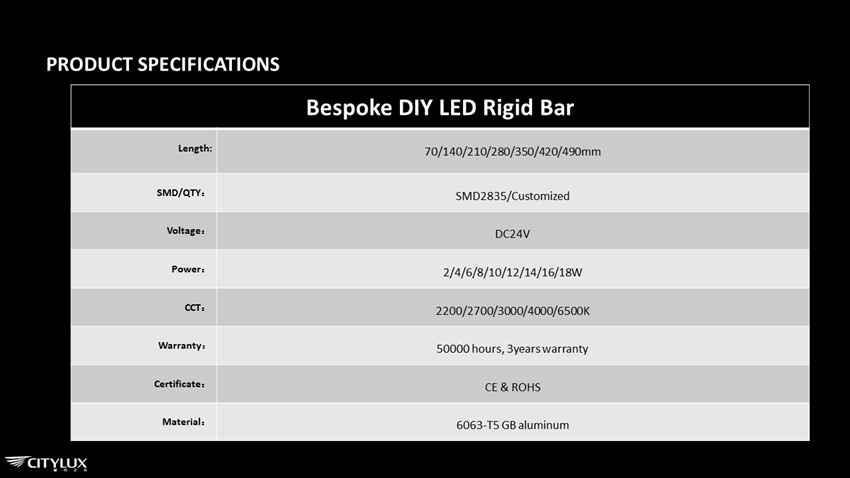 Bespoke DIY LED Rigid Bar Bespoke DIY LED Rigid Bar