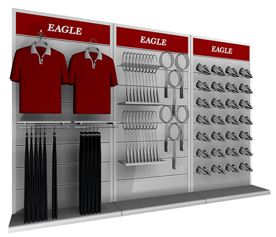 Sports Store Perimeter Fixtures Display