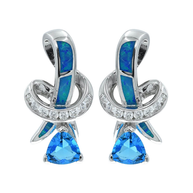 opal earrings with ocean blue stones opal earrings with ocean blue stones