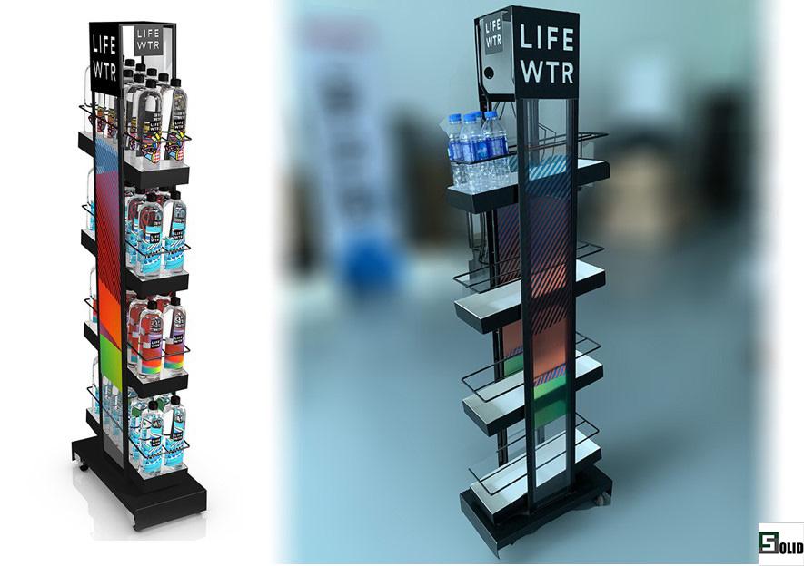 Life water bottle display rack stand
