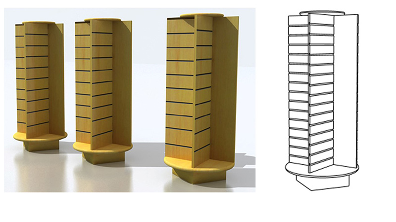 Rotating Slatwall Gondola Display Rotating Slatwall Gondola Display