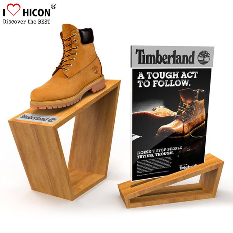 Brown Wood Countertop Shoe Display Case Brown Wood Countertop Shoe Display Case