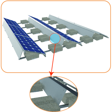 flat roof ballasted solar racking