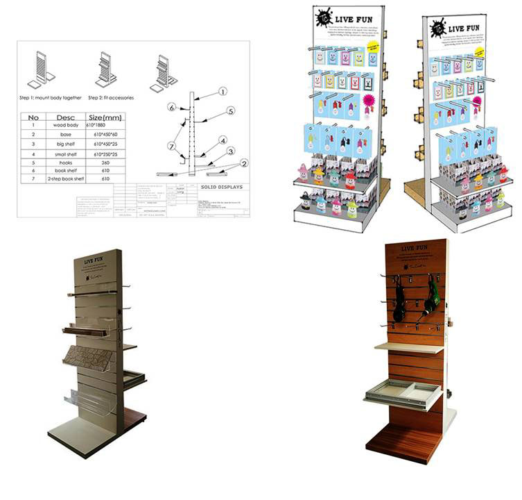 Double side slatwall display stand