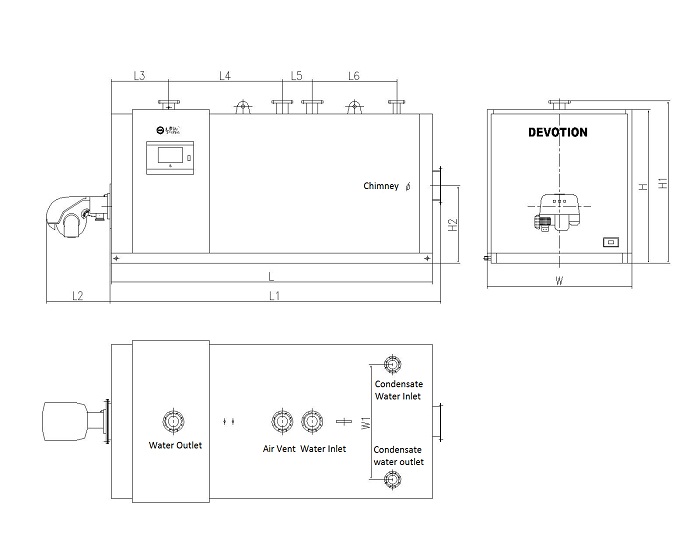 Condensing Atmopheric Hot Water Boilers Installation Diagram