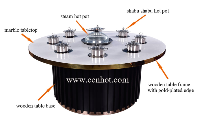 CENHOT Shabu Shabu And Steam Hot Pot Tables structure