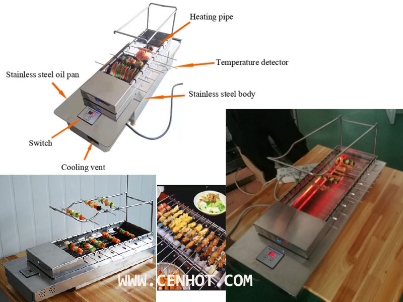 CENHOT Automatic Rotating Restaurant BBQ Grill Equipment product structure