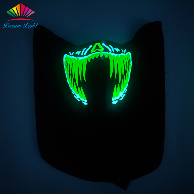 Sound Activated EL Light up Face Mask