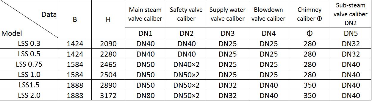 LSS Vertical Steam Boiler Installation Data