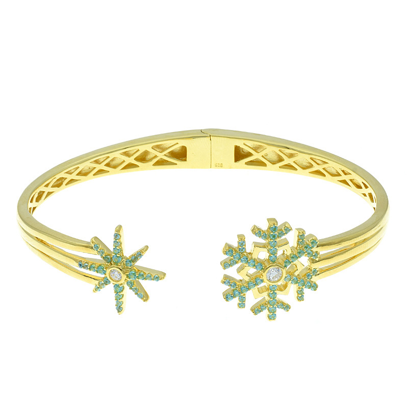 Snowflake Open Bangle For Ladies Snowflake Open Bangle For Ladies