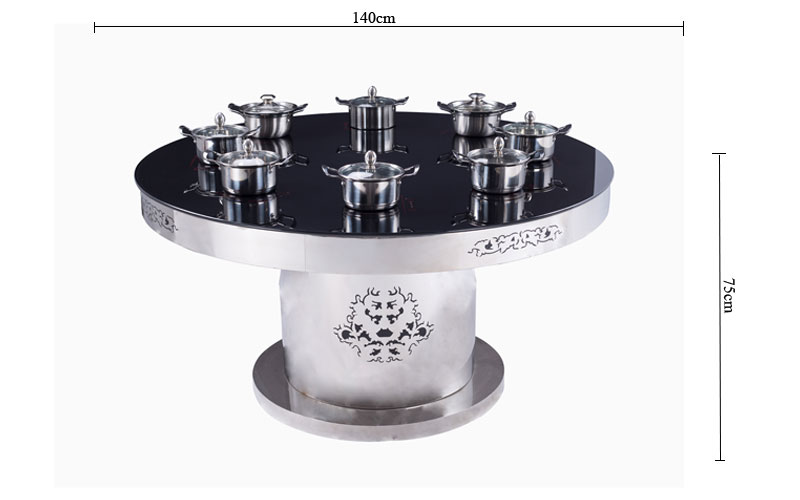 Hiding Magnetic Glass Hot Pot Table-SIZE-CENHOT Hiding Magnetic Glass Hot Pot Table-SIZE-CENHOT