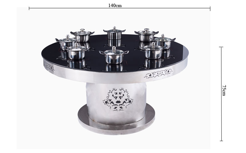 Hiding Magnetic Glass Hot Pot Table-SIZE-CENHOT