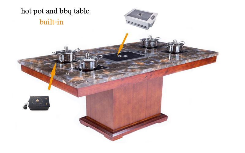  induction cooker or barbuce grill built-in the restaurant hot pot and bbq dining table-CENHOT