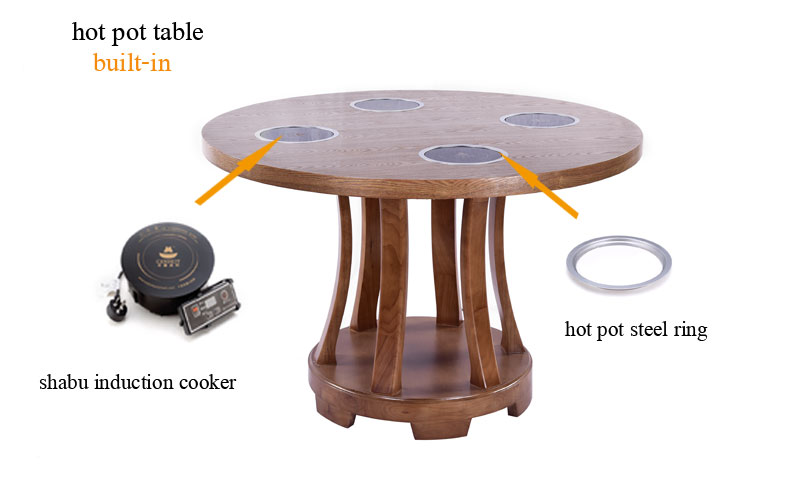 CENHOT Built In Hot Pot Shabu Table For Sale China CH-T23 table effect CENHOT Built In Hot Pot Shabu Table For Sale China CH-T23 table effect