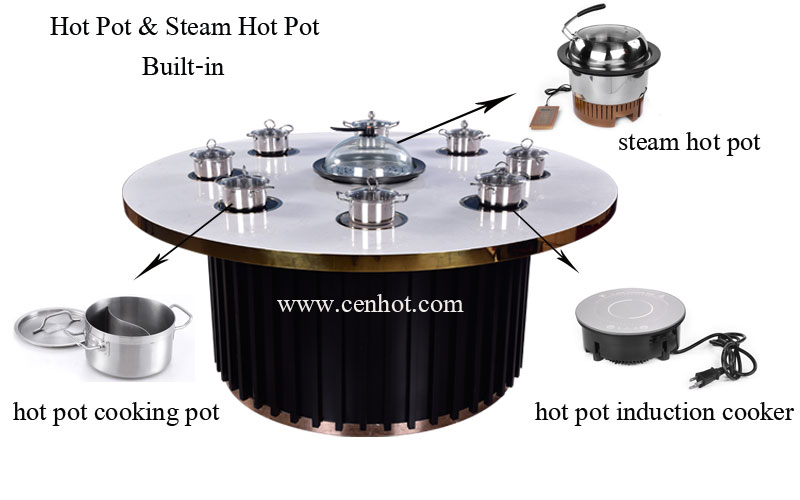 Shabu shabu hot pot and steam hot pot in the table - CENHOT Shabu shabu hot pot and steam hot pot in the table - CENHOT