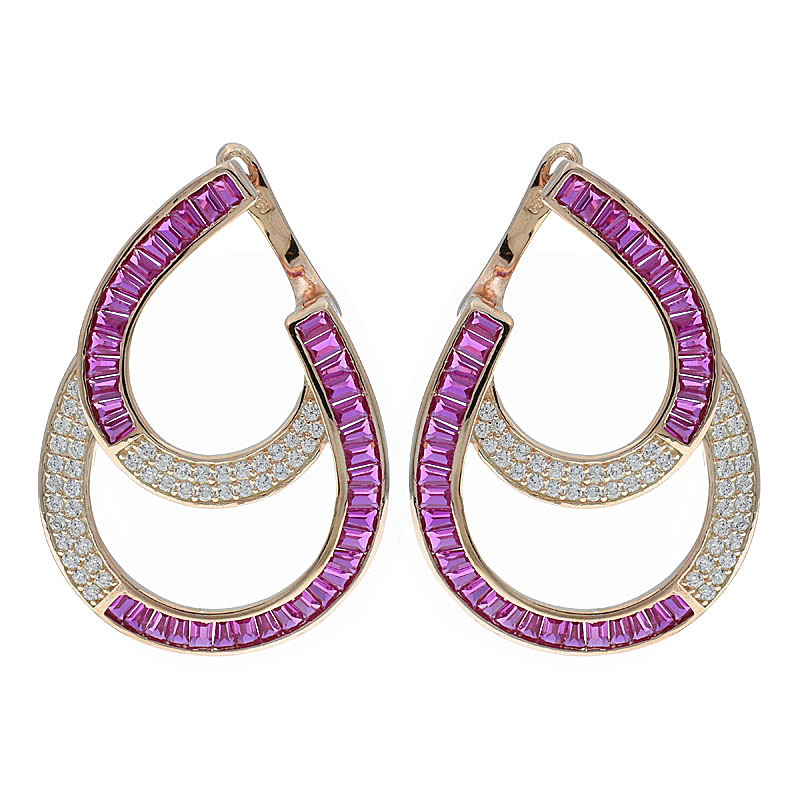 Women Water Drop Baguette Earrings Women Water Drop Baguette Earrings