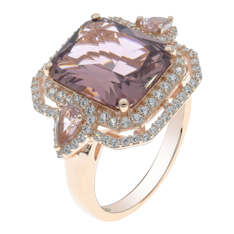 China Princess Cut Morganite Nano Women Ring China Princess Cut Morganite Nano Women Ring