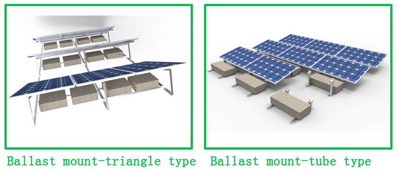 flat roof ballasted solar racking