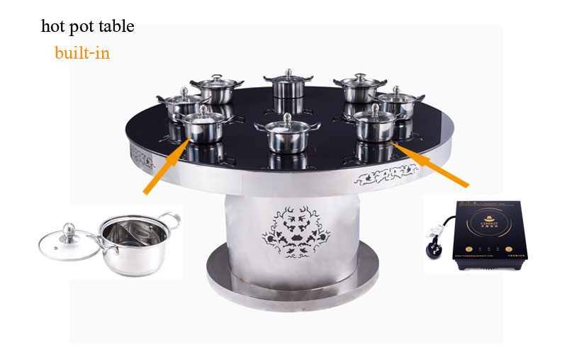 Hiding Magnetic Glass Hot Pot Table with the induction cooker - CENHOT Hiding Magnetic Glass Hot Pot Table with the induction cooker - CENHOT