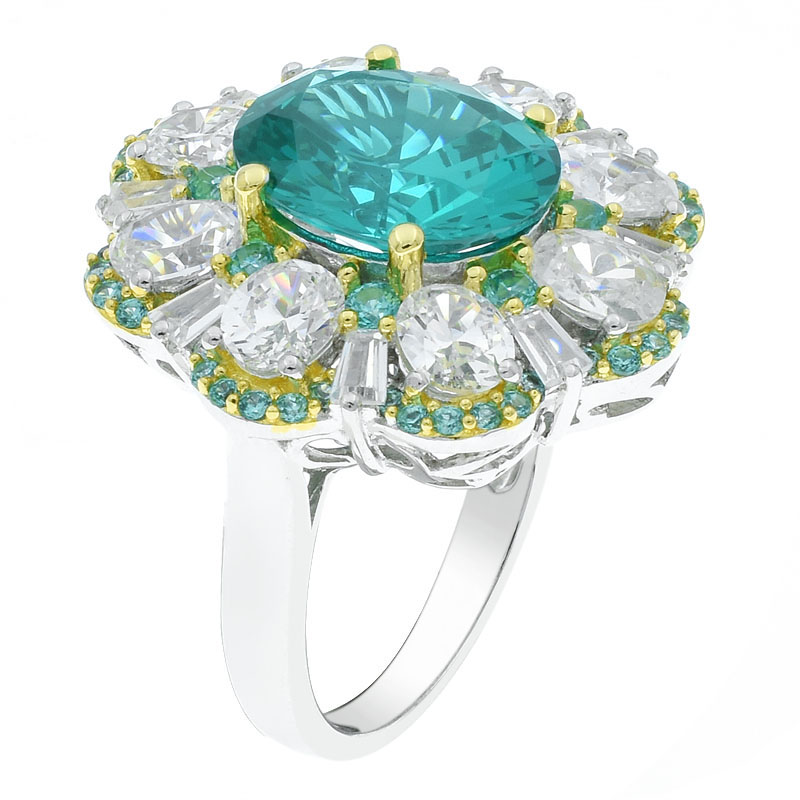 Wholesale Women Paraiba Flower Ring Wholesale Women Paraiba Flower Ring