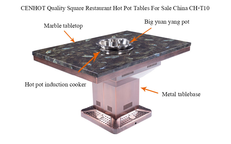 CENHOT Quality Square Restaurant Hot Pot Tables For Sale China structure CENHOT Quality Square Restaurant Hot Pot Tables For Sale China structure