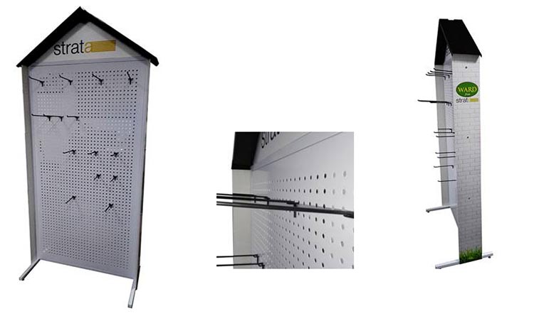 double side pegboard display stand
