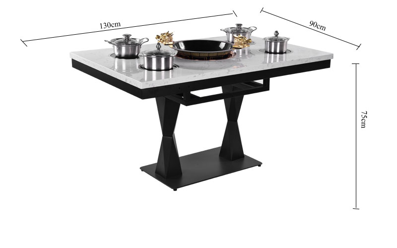 CENHOT Quartz Stone Hot Pot Table 1 Big With 4 Small Single Hot Pot size CENHOT Quartz Stone Hot Pot Table 1 Big With 4 Small Single Hot Pot size
