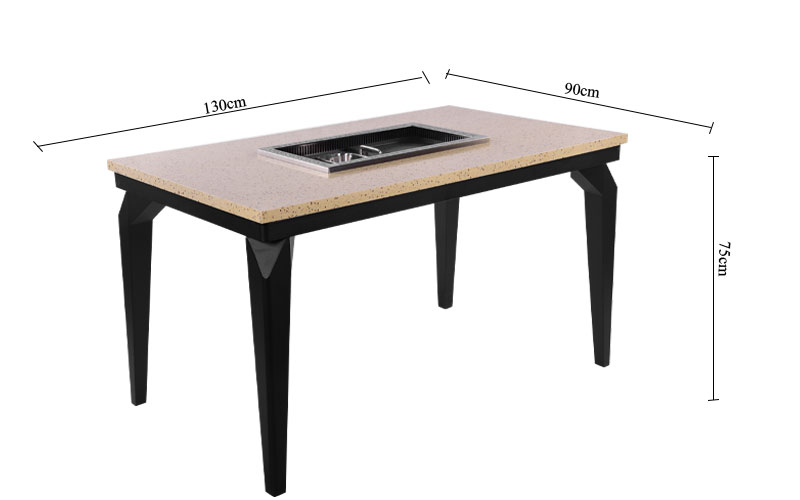 The Korean BBQ And Hot Pot Tables' size - CENHOT