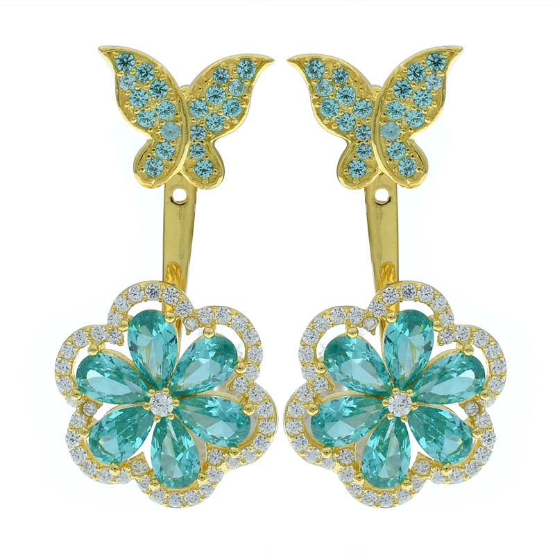 pariaba yag stone flower stud earring pariaba yag stone flower stud earring