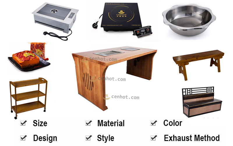 CENHOT Restaurant Hot Pot Table And BBQ Table CENHOT Restaurant Hot Pot Table And BBQ Table