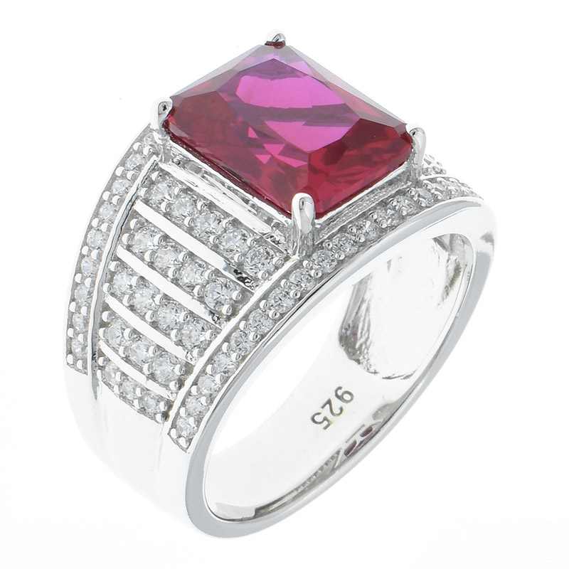 Silver Red Corundum Jewelry Ring For Women Silver Red Corundum Jewelry Ring For Women