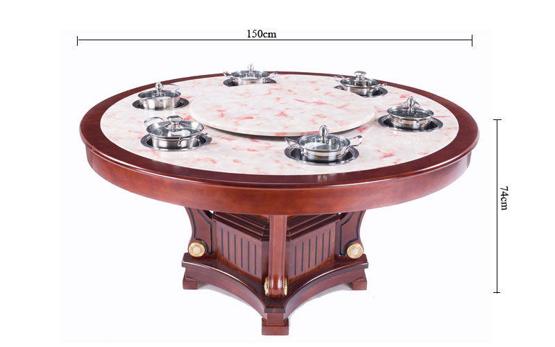 CENHOT Marble Hot Pot Restaurant Dining Table With Induction Cooker Size CENHOT Marble Hot Pot Restaurant Dining Table With Induction Cooker Size
