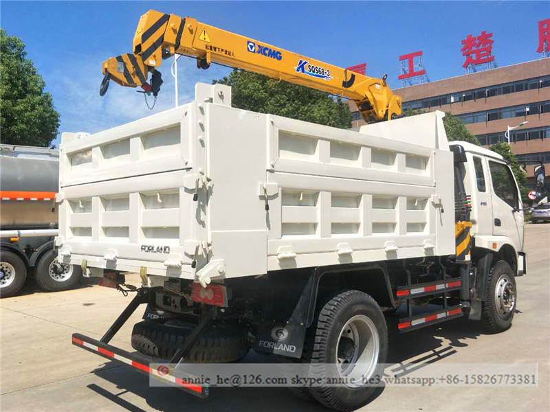 Mini dump truck with crane