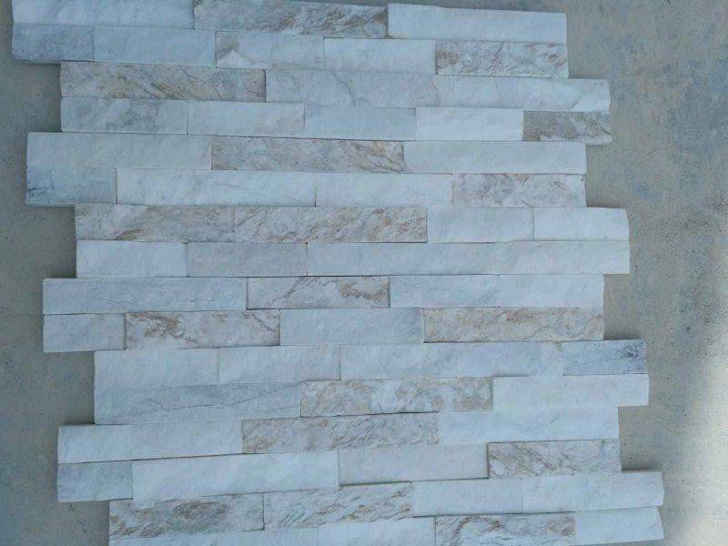 Golden Silk White Split Quartzite Culture Stone Veneer