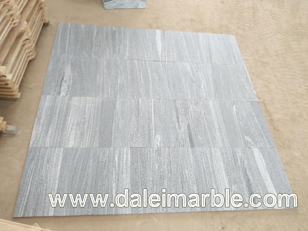 Mountain Grey Granite Flamed Brush Vein Tile