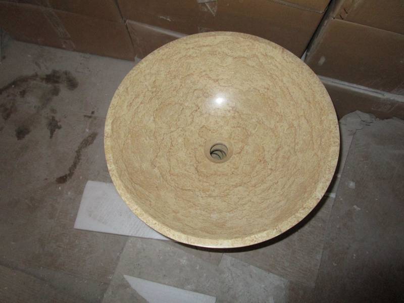 Giallo Atlantide Marble Bowls Round Counter Top Basin Giallo Atlantide Marble Bowls Round Counter Top Basin