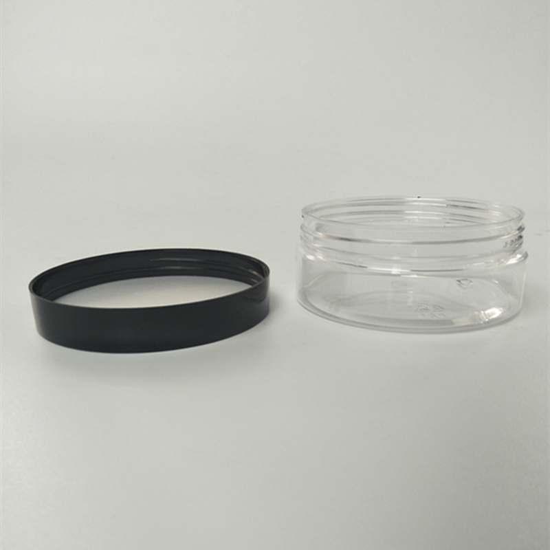 150ml 5oz Clear Plastic Straight Sided Jars with Black Lids Wholesale 150ml 5oz Clear Plastic Straight Sided Jars with Black Lids Wholesale