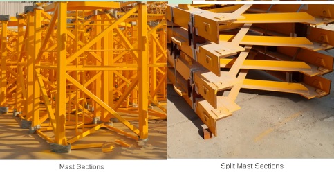 Hammerhead Tower Crane Mast Section and Split Mast Section