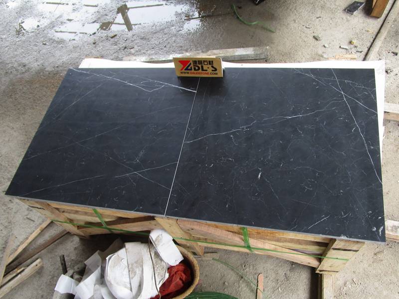 Nero Marquina Honed Marble Tile With White Veins Nero Marquina Honed Marble Tile With White Veins