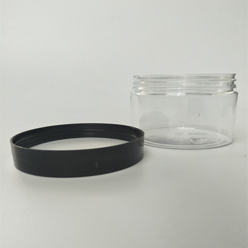 300ml 10oz Clear Plastic Straight Sided Jars with Black Lids Wholesale 300ml 10oz Clear Plastic Straight Sided Jars with Black Lids Wholesale