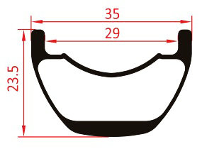 35mm wide carbon rim trail profile 35mm wide carbon rim trail profile